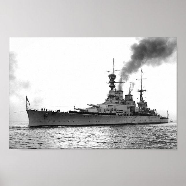 HMS Renown - Vintage Nautical Battlecruiser Poster (Framsidan)