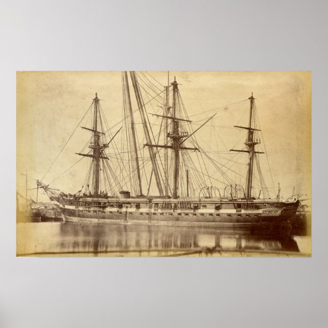 HMS Scylla - 1800-talets Royal marin krigsfartyg Poster (Framsidan)