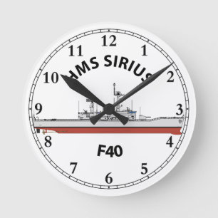 HMS SIRIUS - F40 - LEANDER ORIG RUND KLOCKA