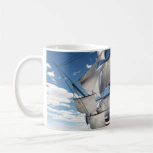 HMS Victory, 3D datorgenererad illustration. Kaffemugg