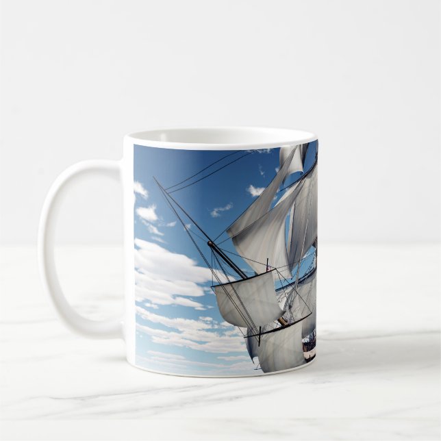 HMS Victory, 3D datorgenererad illustration. Kaffemugg (Vänster)