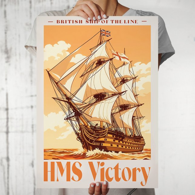 HMS Victory Affisch Ikoniskt brittiskt linjeskepp (HMS Victory Poster Iconic British Ship of the Line. Poster)