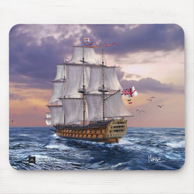 HMS Victory Flagship Painting Gift Mousepads Musmatta (Framsidan)