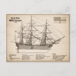 HMS Victory - Frakt Blueprint Plans SD Vykort