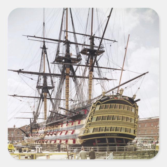 HMS Victory Fyrkantigt Klistermärke (Framsida)