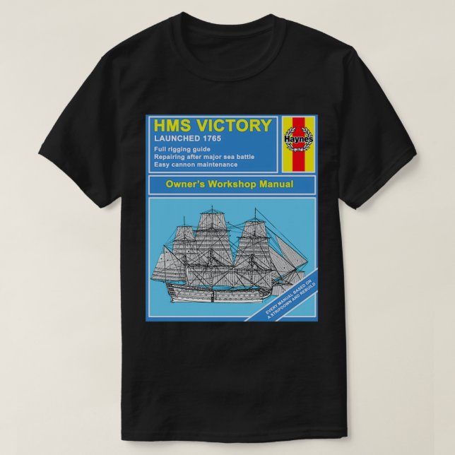 HMS Victory Mock Owners Manual-hölje T Shirt (Design framsida)
