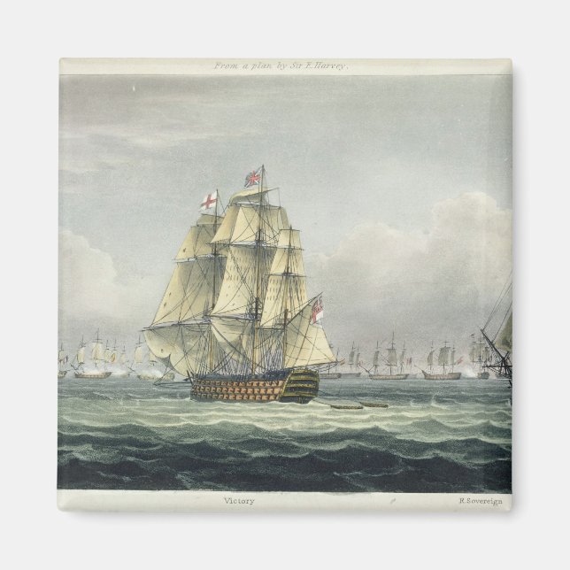 HMS Victory segling för Fransk-linjen som följs av Magnet (Framsidan)