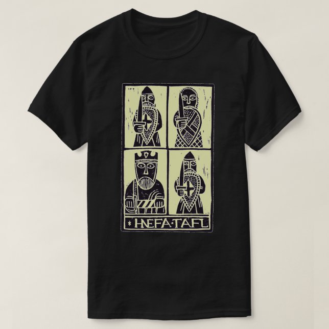 Hnefatafl svart med ljusfyllning t shirt (Design framsida)