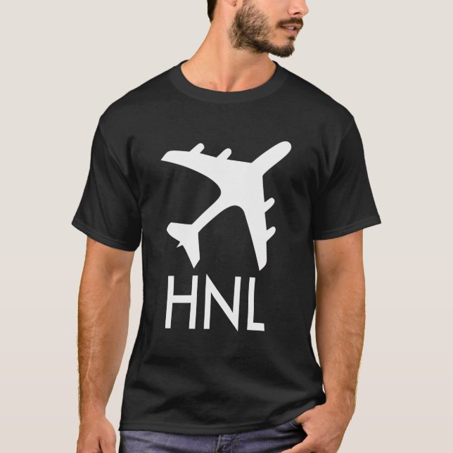 Hnl Airport Code Baggage Märkre Honolulu Hawaii Us T Shirt (Framsida)
