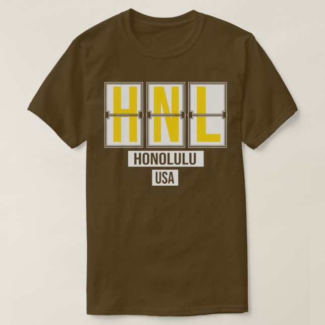 HNL Honolulu Hawaii Airport Code Souvenir eller Gi T Shirt (Design framsida)