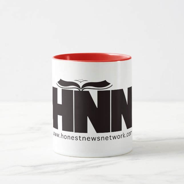 HNN White, Black and Red Trimmed Mugg (Center)