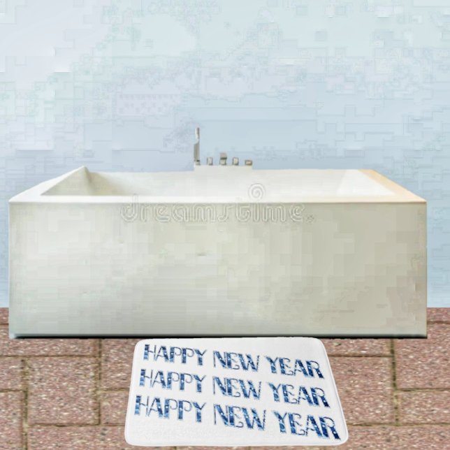 HNY-Blue Diamond Bath Mat Badrumsmatta (Step onto this HNY Blue Diamond Bath mat, and welcome in the New Year!)