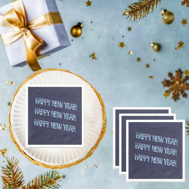 HNY-Blue Diamond Pappersservett (Set up your New Year's dining table, and Celebrate, with these HNY Blue Diamond Paper Napkins!)