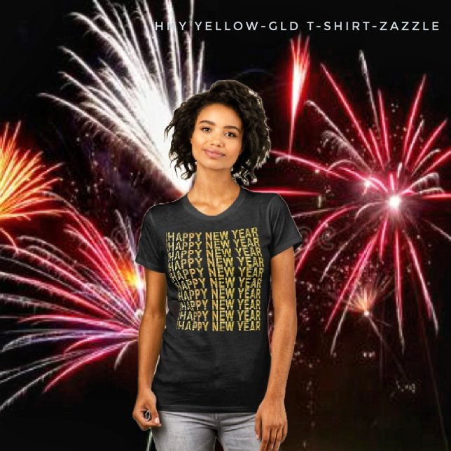 HNY-Gult-Gld T-shirt (Skapare uppladdad)