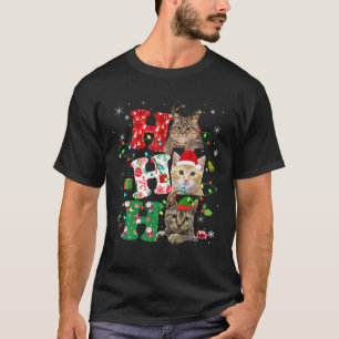 Ho3 Den finstilta jultomten Ljus Elf Reindeer Cat T Shirt