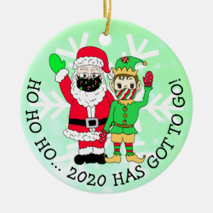 Ho, att 2020 har har att gå! julgransprydnad keramik