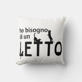 Ho Bisogno Di Un Letto (con gatti neri) Kudde