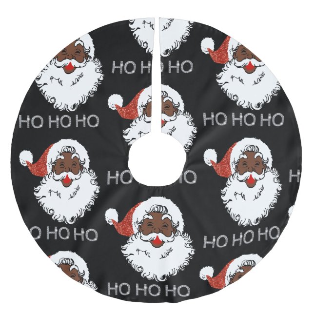 ho Black Santa Julgransmatta Borstad Polyester (Framsidan)