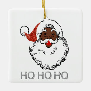ho Black Santa Julgransprydnad Keramik