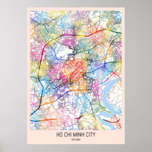 Ho Chi Minh City Vietnam City Karta Poster