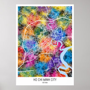 Ho Chi Minh City Vietnam City Karta Poster