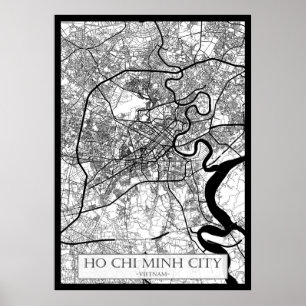 Ho Chi Minh City Vietnam Karta Poster