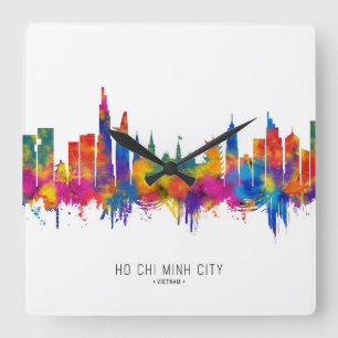 Ho Chi Minh City Vietnam Skyline Fyrkantig Klocka