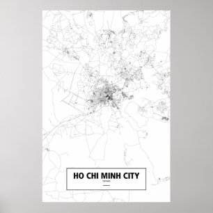 Ho Chi Minh City, Vietnam (svart på vitt) Poster