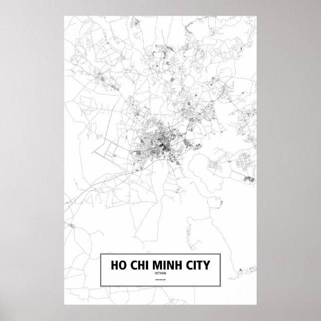 Ho Chi Minh City, Vietnam (svart på vitt) Poster (Framsidan)
