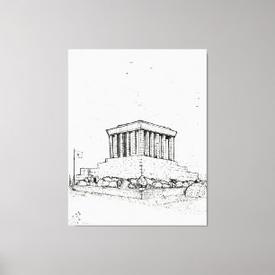 Ho Chi Minh Mausoleum Hanoi Vietnam Illustration Canvastryck