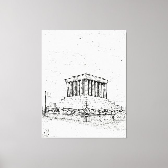 Ho Chi Minh Mausoleum Hanoi Vietnam Illustration Canvastryck (Framsida)