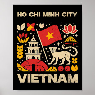 Ho Chi Minh-staden Vietnam Minne Ho Chi Minh-stade Poster