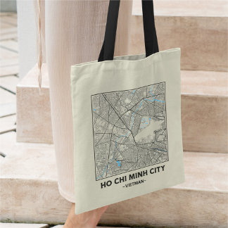 Ho Chi Minh-staden, Vietnam, Stadskarta Totebag Tygkasse
