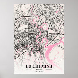Ho Chi Minh - Vietnam Neapolitan City Karta Poster