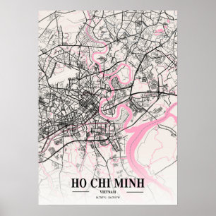 Ho Chi Minh - Vietnam Neapolitan City Karta Poster