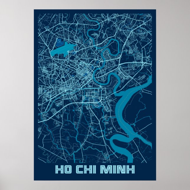 Ho Chi Minh - Vietnam Peace City Karta Poster (Framsidan)