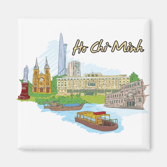 Ho Chi Minh, Vietnam World Berömd City Magnet (Framsidan)