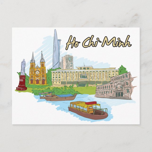 Ho Chi Minh, Vietnams Berömd City Vykort (Framsida)