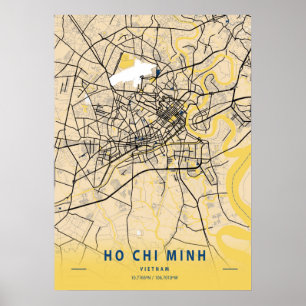 Ho Chi Minh - Vietnams Gult City Karta Poster