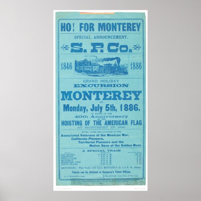 Ho för Monterey.. Stillahavsreklam (1652A) Poster (Framsidan)