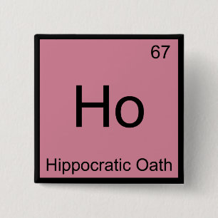 Ho - Hippokratiska Eden Kemiskt Elemente Symbol T- Knapp