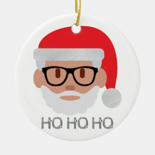 ho hipster Santa Julgransprydnad Keramik