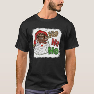 Ho Ho African American Santa Black God jul T Shirt