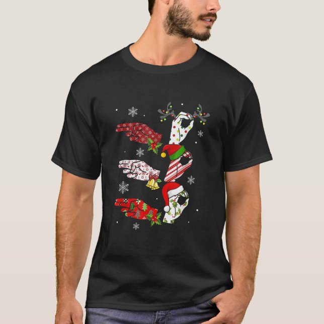 Ho Ho ASL-Dövet Pride för teckenspråk, Pajamas T Shirt (Framsida)