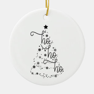 Ho Ho Black and White Julgran Ornament