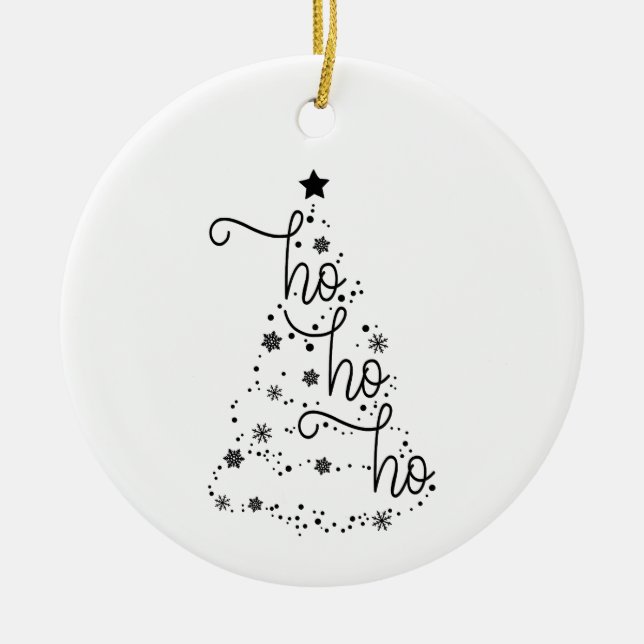 Ho Ho Black and White Julgran Ornament (Framsidan)