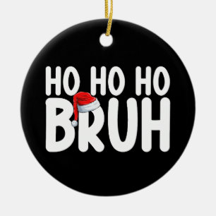 Ho Ho Bror Rolig Jul Tomte Högtid Julgransprydnad Keramik