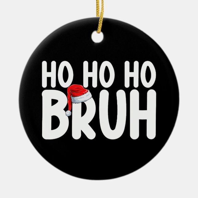 Ho Ho Bror Rolig Jul Tomte Högtid Julgransprydnad Keramik (Framsidan)