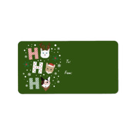 Ho Ho Cats God jul Adressetikett