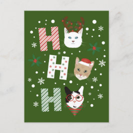 Ho Ho Cats God jul Helg Vykort